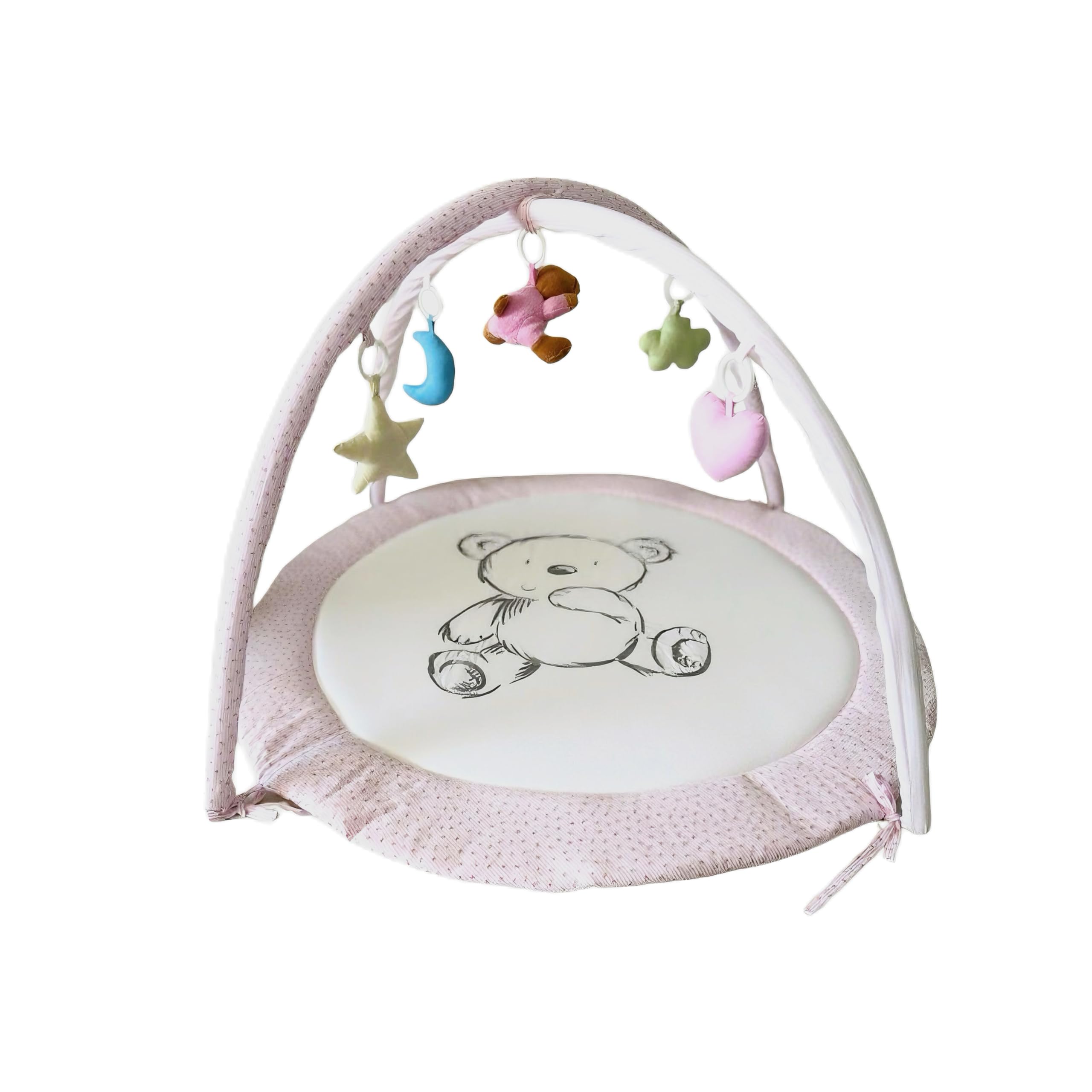 LULLABY COTTON play gym overhead assembly with secure arches for safe, interactive play
