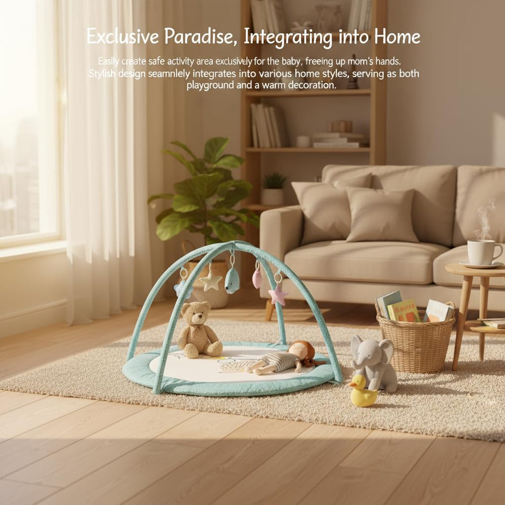 LULLABY COTTON machine-washable mat simplifies cleanup after messy sessions.