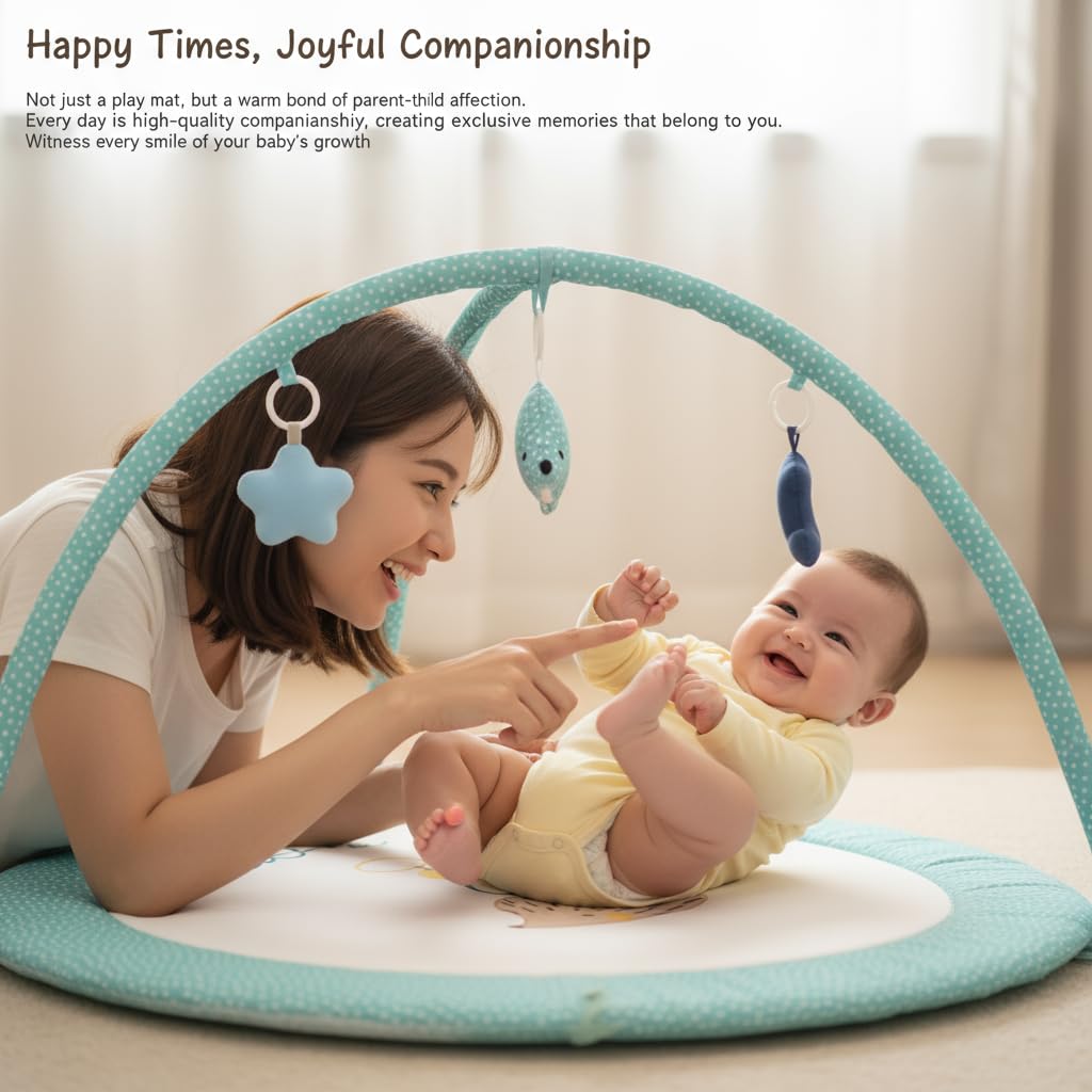 LULLABY COTTON mesh bag keeps toys and mat ready for washing.