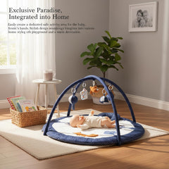 LULLABY COTTON robust arch-frame keeps toys steady during tummy time.