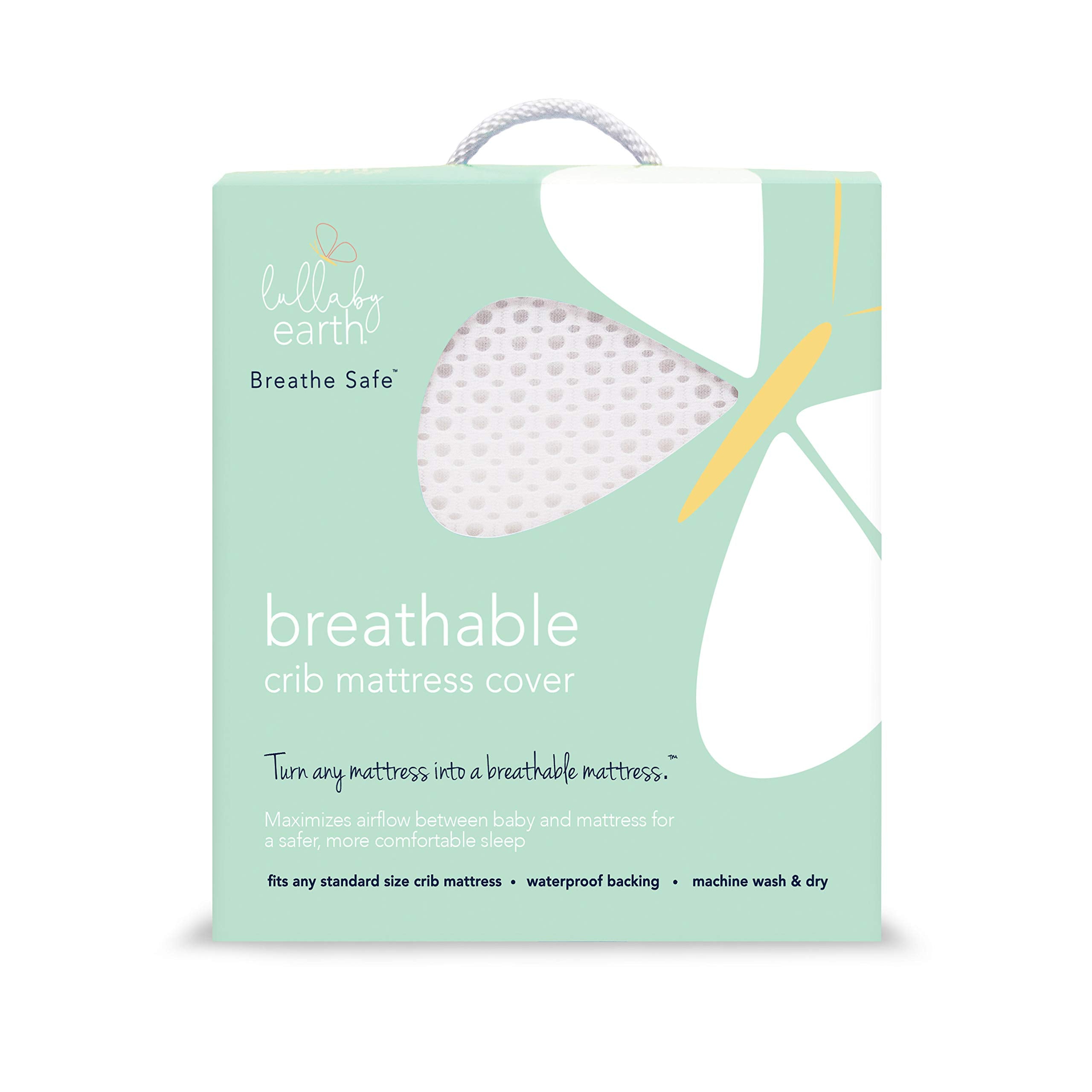 Lullaby Earth Breathe Safe Mattress Pad waterproof-back keeps the crib mattress clean