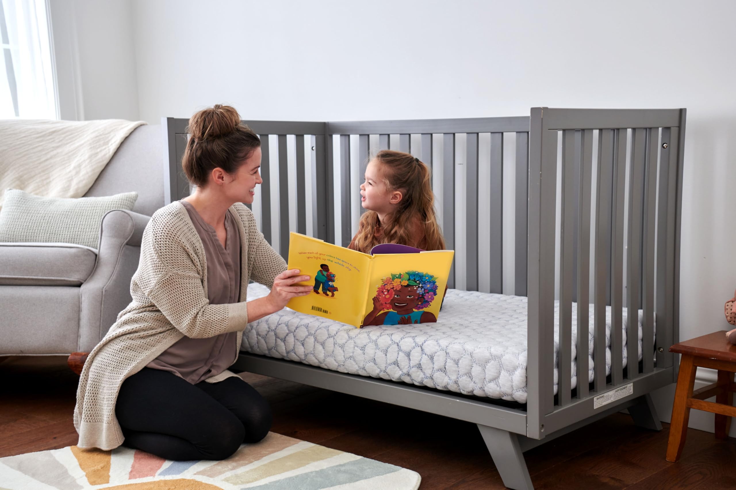 Lullaby Earth Gentle Start lightweight core enables easy sheet changes