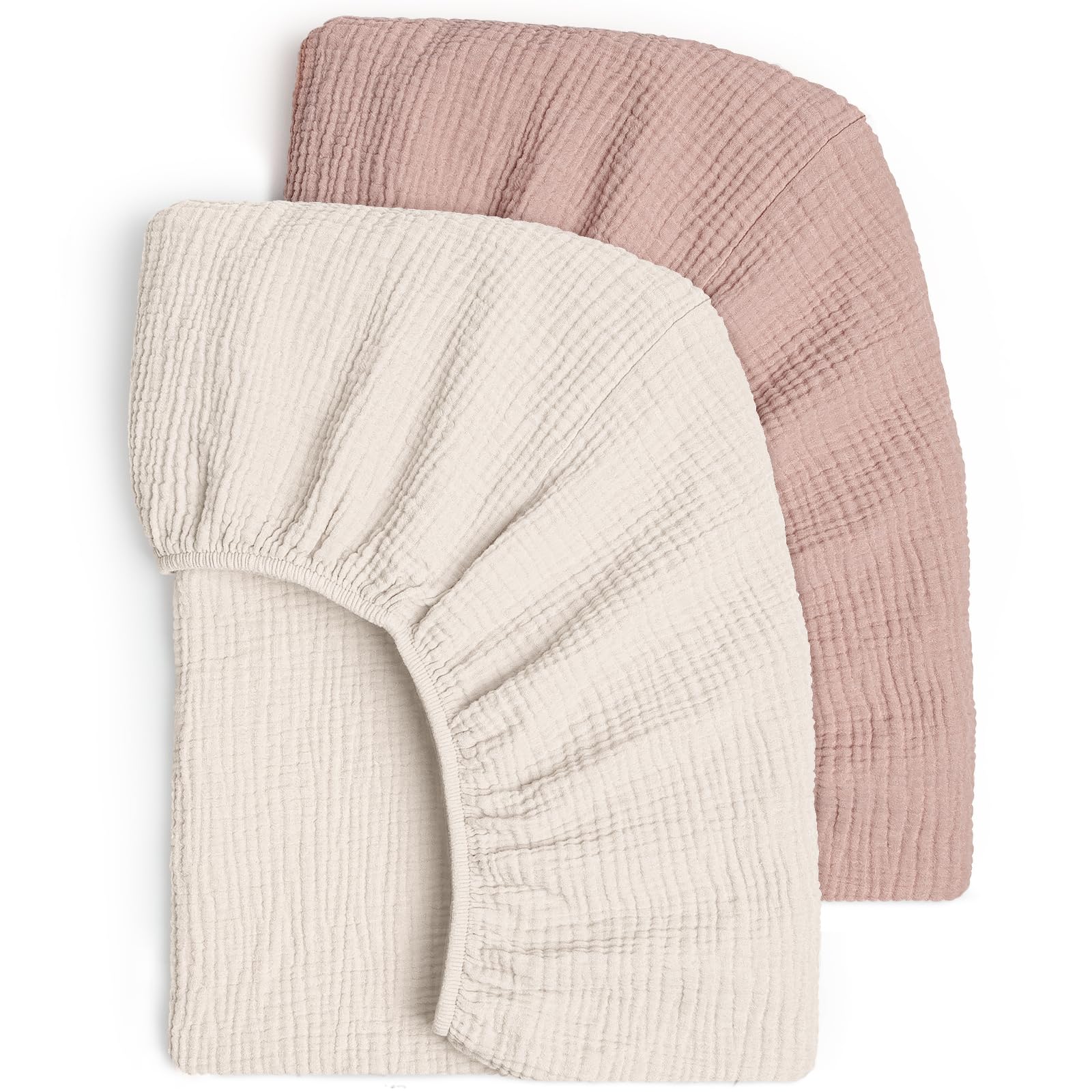 Lulu Moon Muslin crib sheet close-up showing ultra-soft fabric for sensitive skin
