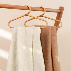 Lulu Moon muslin crib sheets 360-degree elastic band shows secure all-around fit