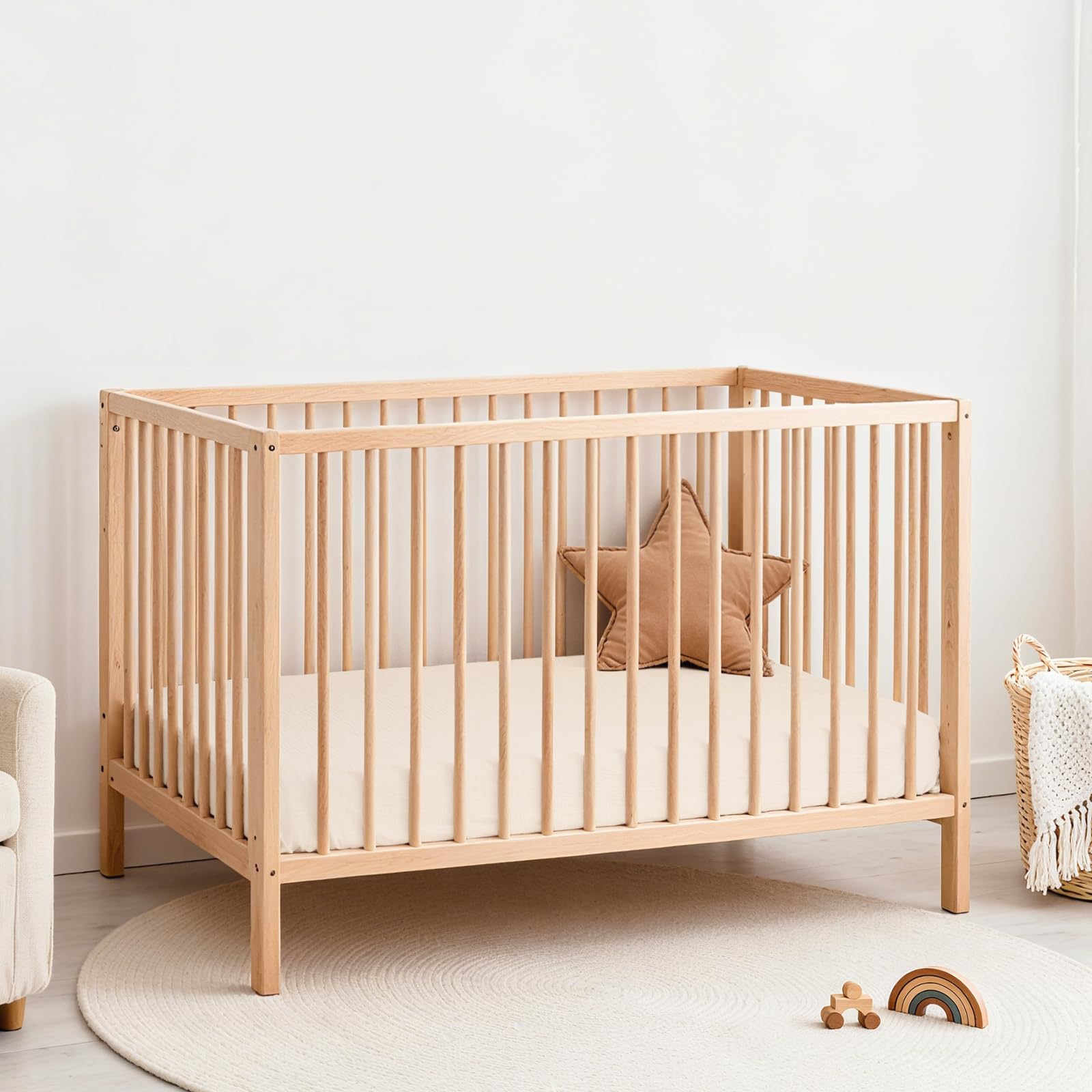 Lulu Moon muslin crib sheets nursery decor complement soft, coordinated bedding
