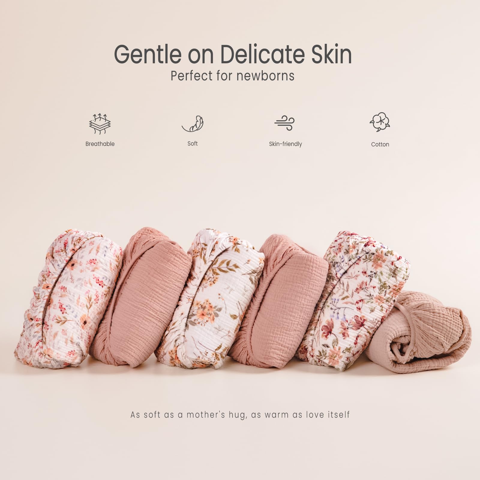 Lulu Moon Muslin Crib Sheets demonstrate snug-fit elastic for secure mattress grip