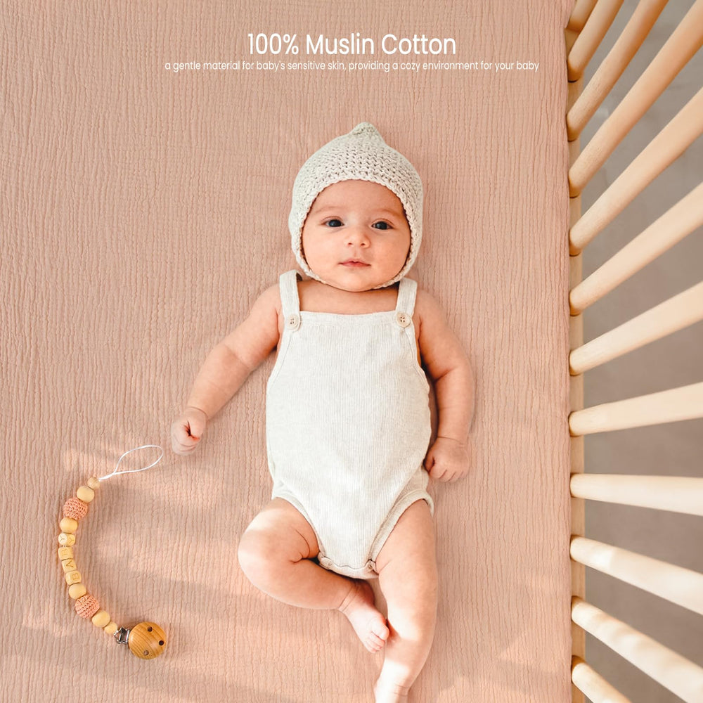 Lulu Moon Muslin Crib Sheets soft surface gentle on baby skin for comfort