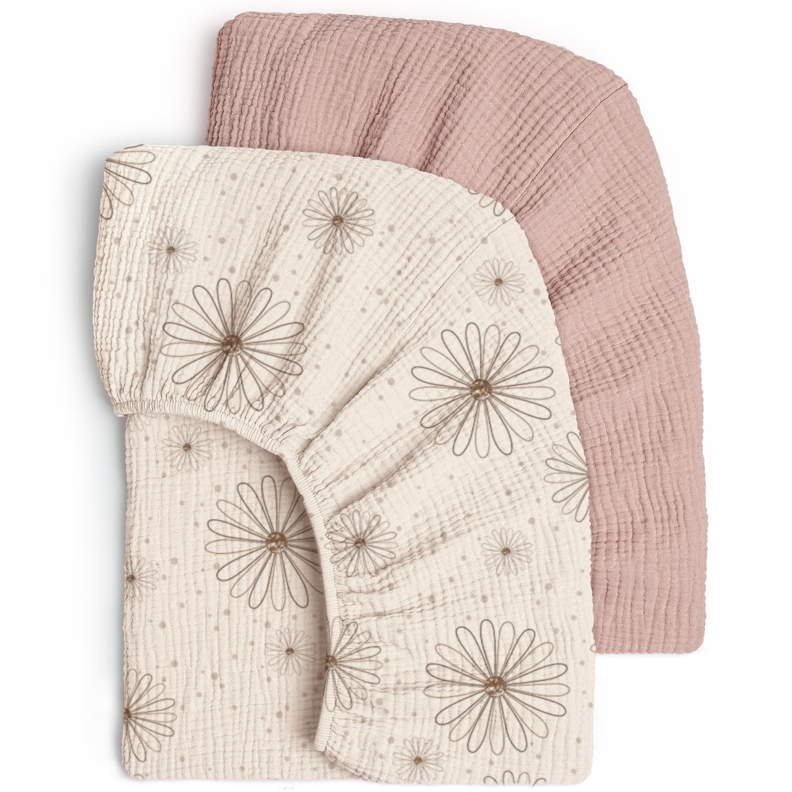 Lulu Moon Muslin Crib Sheets show soft texture for gentle, breathable baby sleep