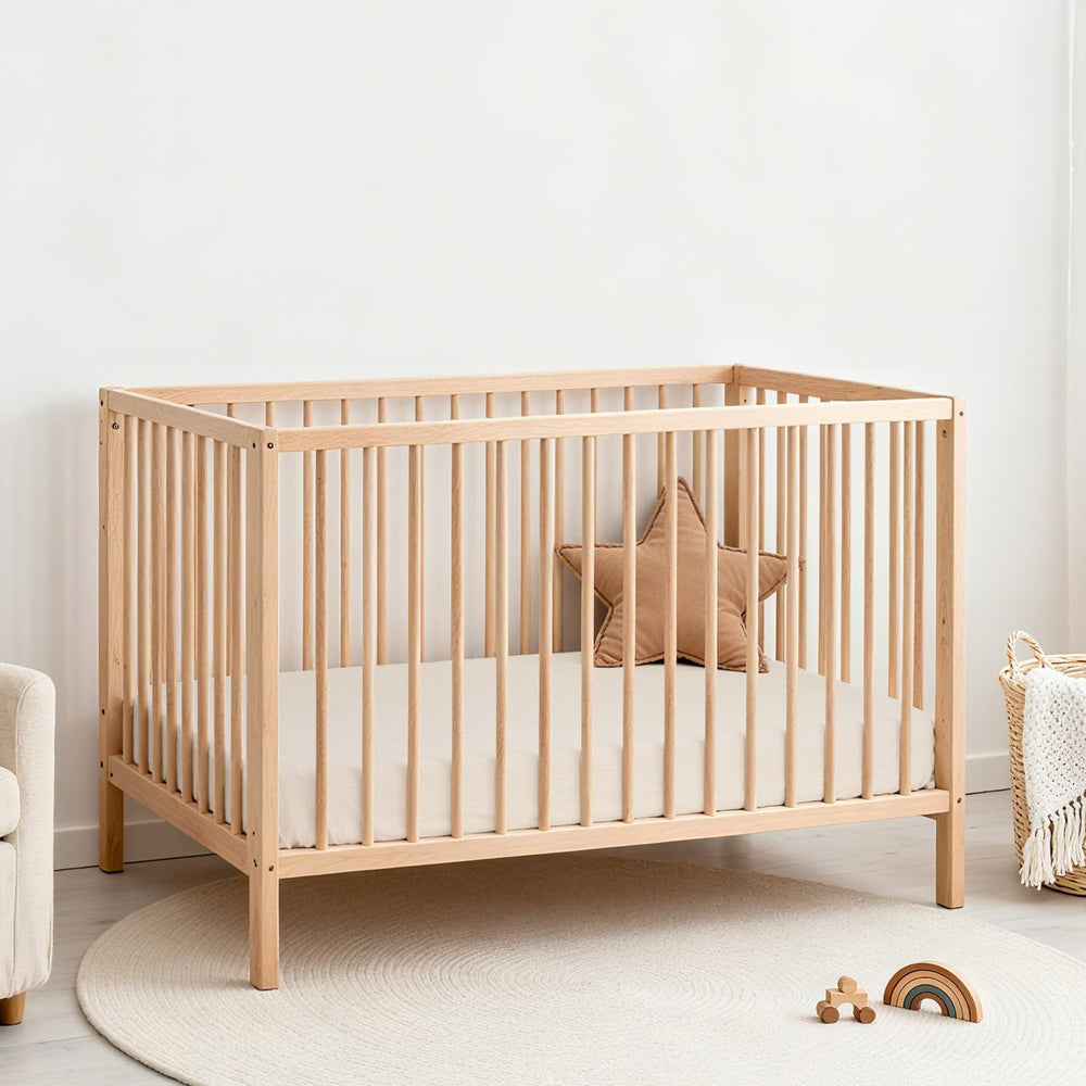 Lulu Moon Muslin Crib Sheets designed for standard crib fits on a mattress