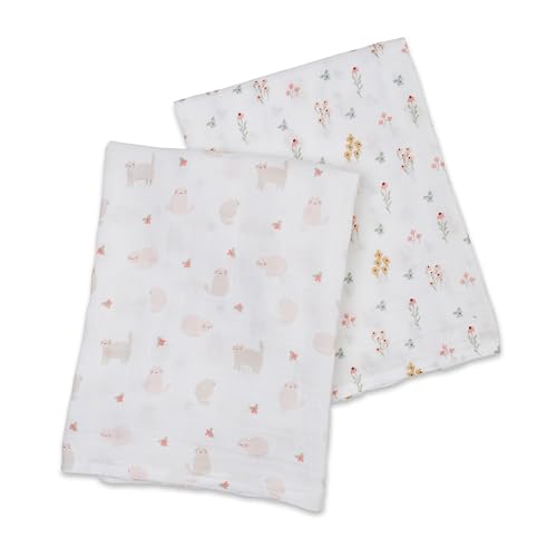 Lulujo Baby swaddle with Flowers design promotes breathable comfort during naps.