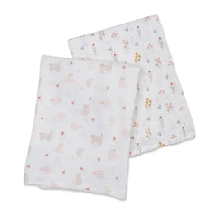 Lulujo Baby swaddle with Flowers design promotes breathable comfort during naps.