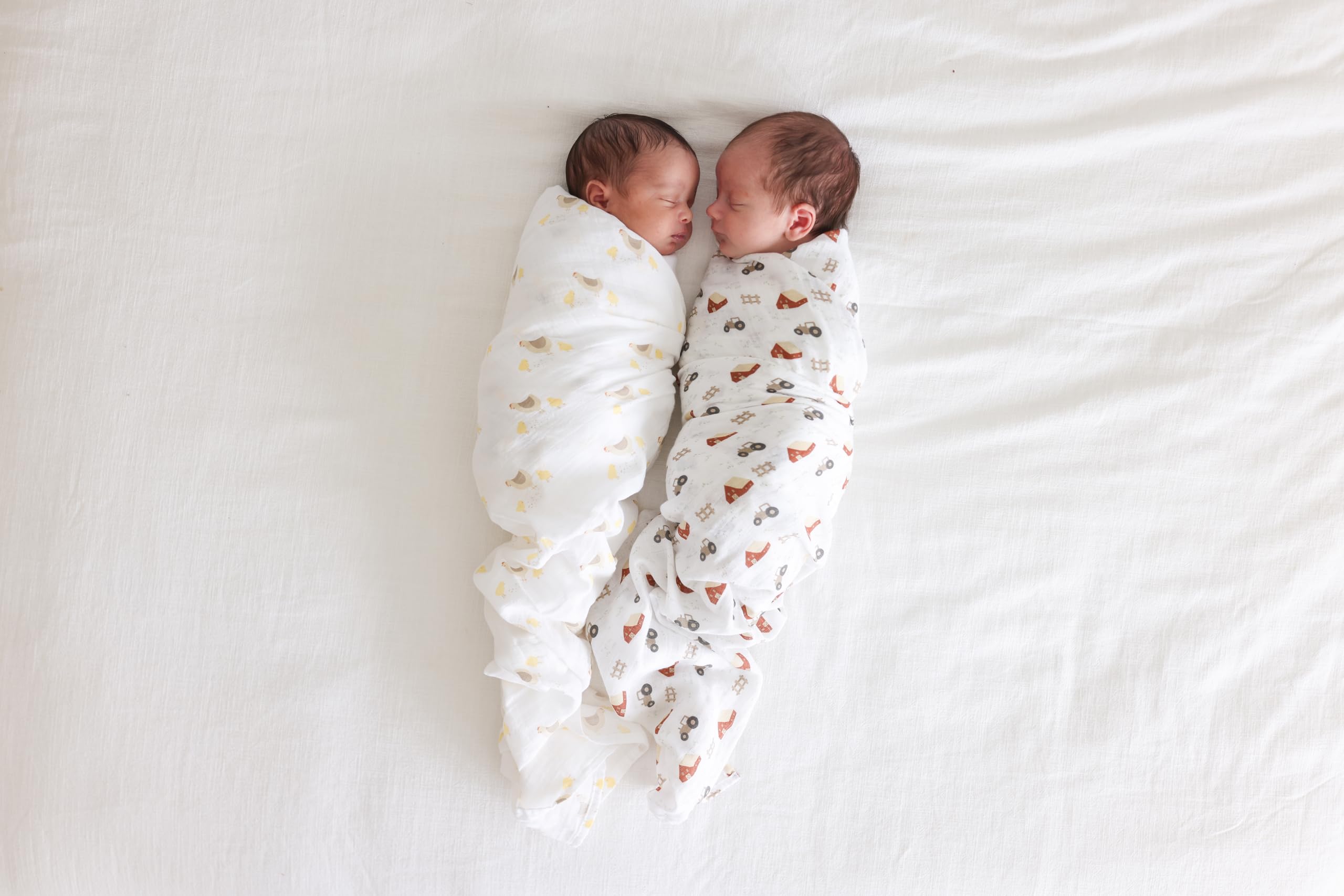 Lulujo Baby Swaddle Softening with Wash highlights fabric getting softer.