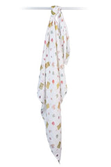 Lulujo football swaddle 47x47 size image highlights roomy coverage.