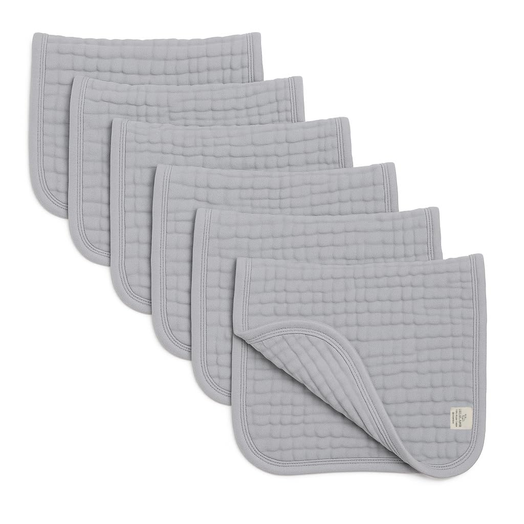 lululamb 6-layer muslin burp cloths demonstrate ultra-absorbent performance during feeds