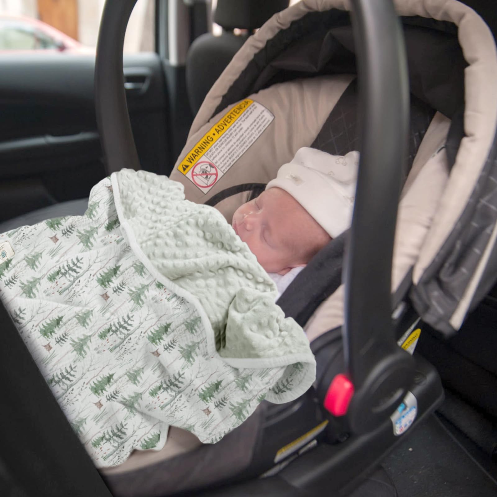 Lulumoon 30x40 size ideal for travel, car seats, and cradled naps.