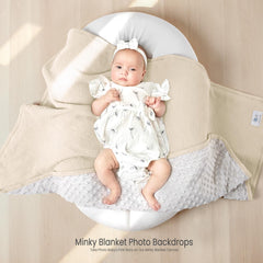 lulumoon baby blanket minky-back view emphasizes warm, cozy backing for soothing feeds