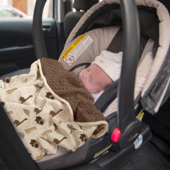 lulumoon stroller and car-seat-ready blanket in neutral tones
