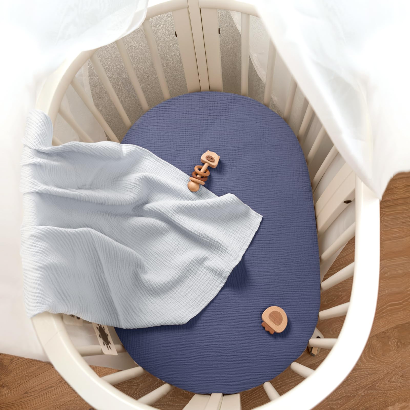 lulumoon bassinet sheets easy care image illustrates machine wash gentle cycle