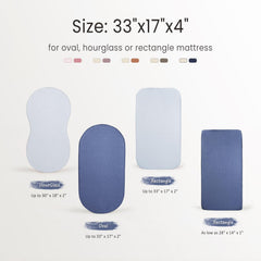 lulumoon bassinet sheets snug fit elastic edge demonstrates secure, safe sleep-ready design