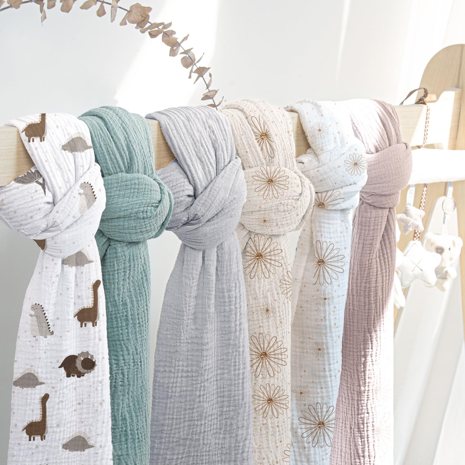 Lulumoon swaddle serves as a burp cloth with soft cotton weave