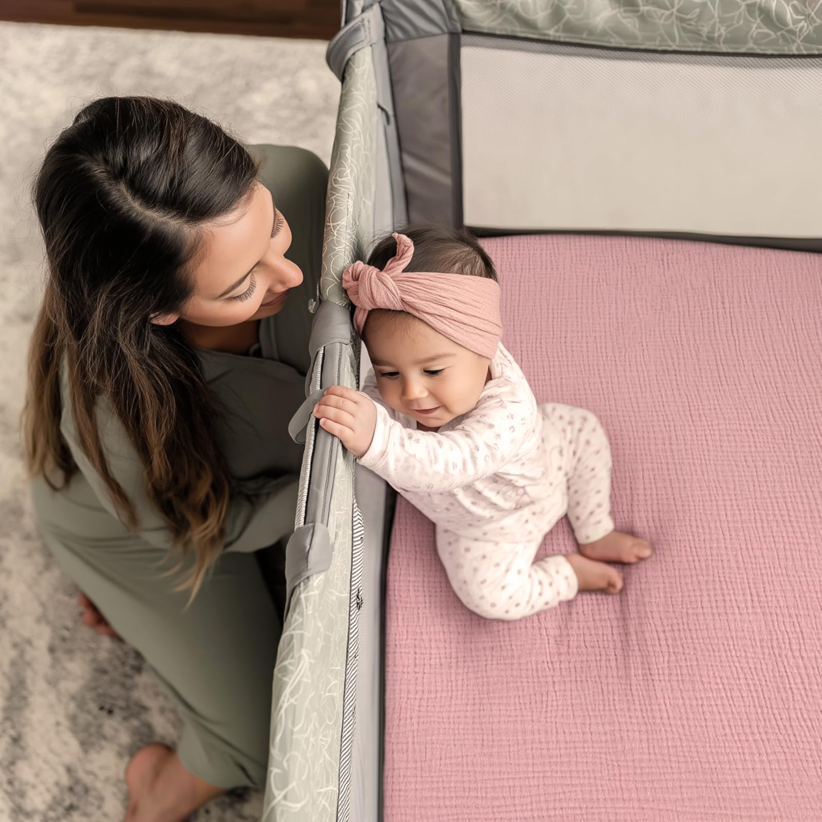 lulumoon baby nap time soft sheet in cozy nursery scene