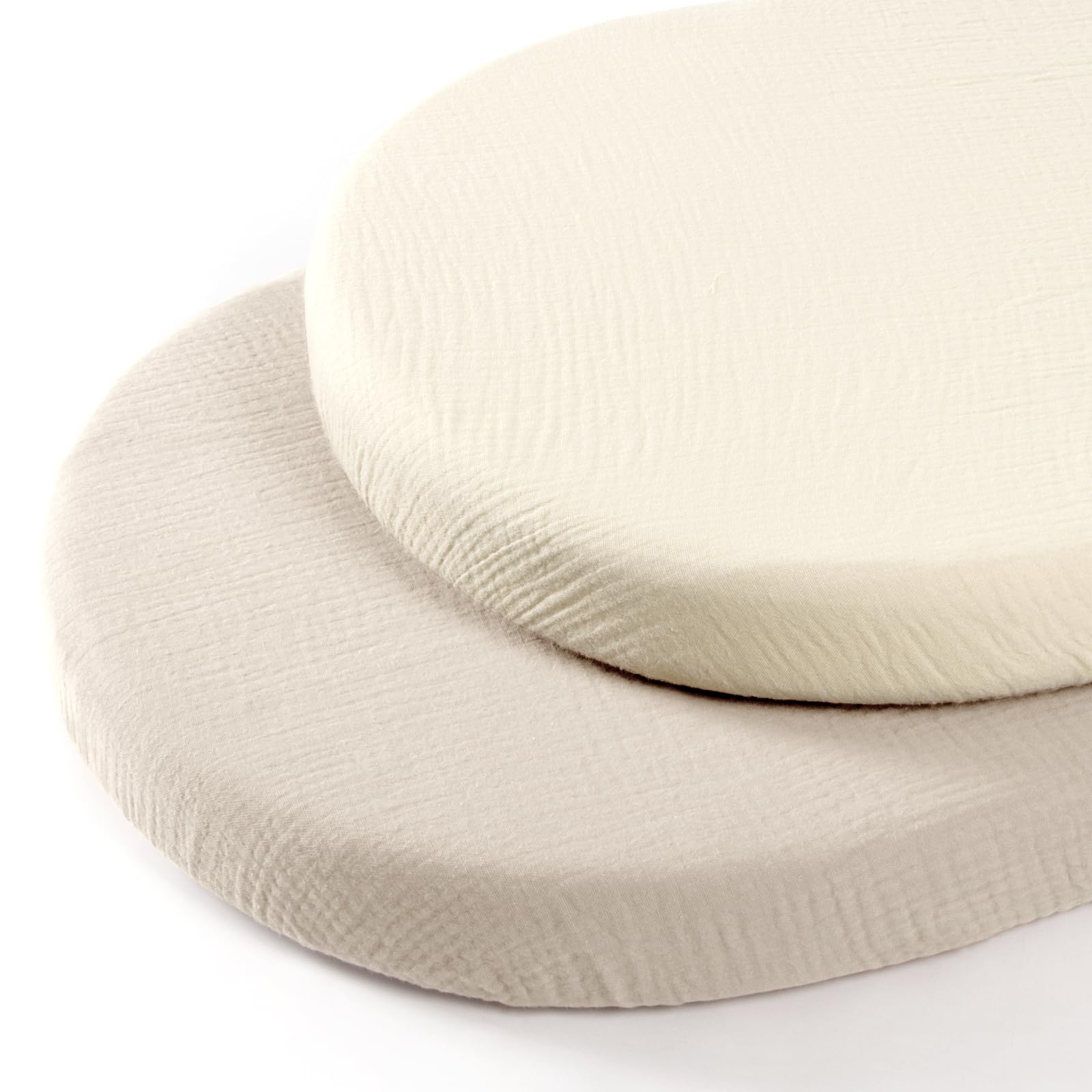 lulumoon muslin cotton bassinet sheets show soft, breathable fabric for baby sleep