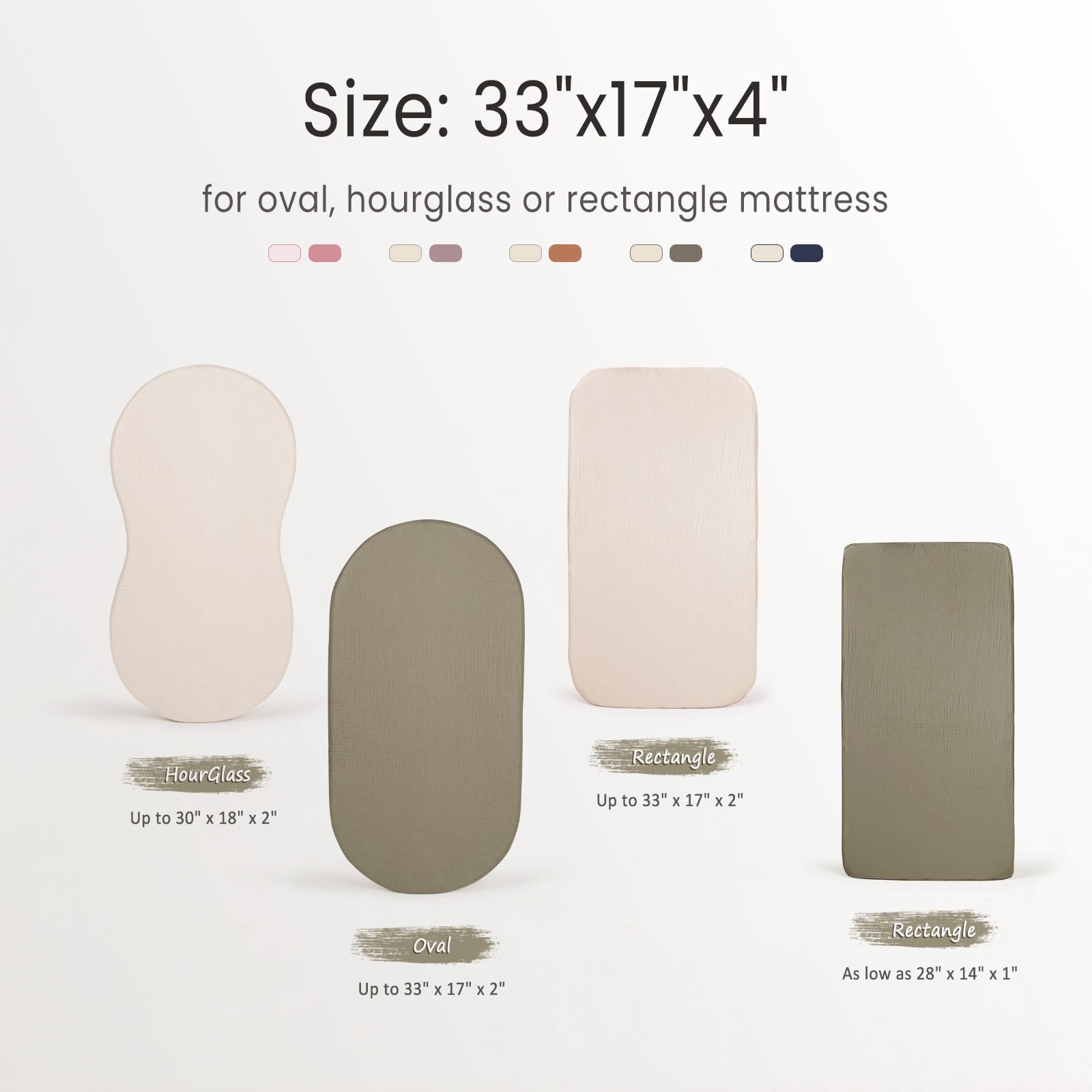 Lulumoon bassinet sheets snug-fit elastic edge demonstrates secure bassinet compatibility.