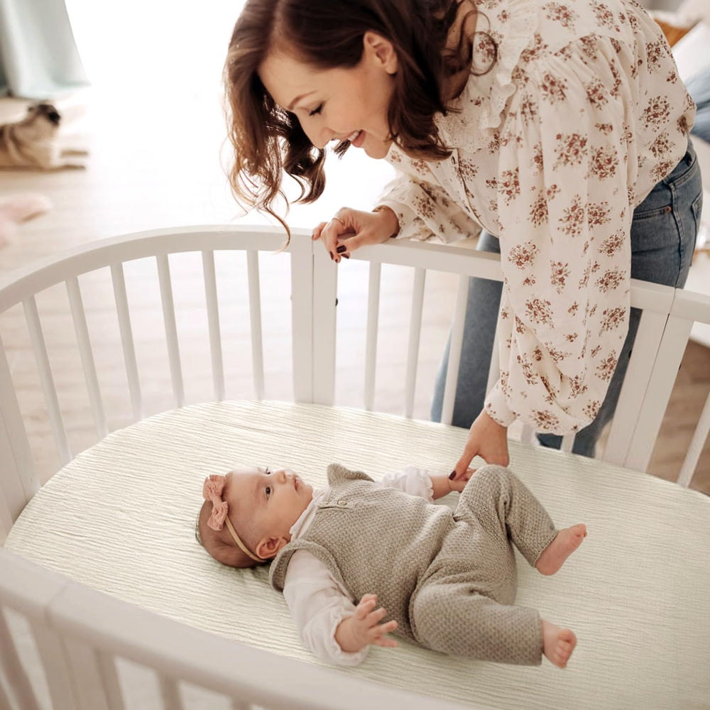 lulumoon universal-fit bassinet sheets fit most oval, rectangle, hourglass cribs