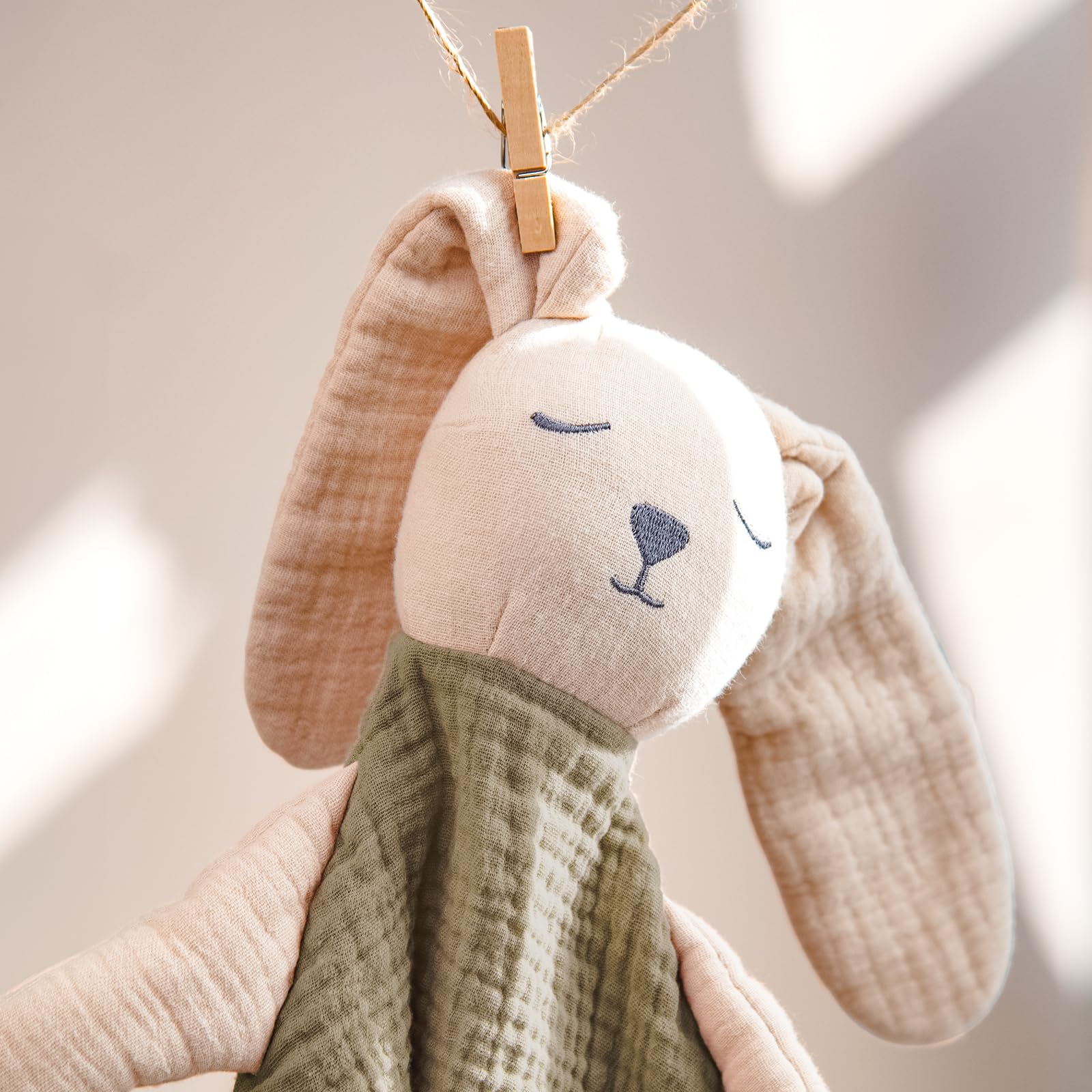 Lulumoon Bunny Lovey in daycare scene for nap-time comfort