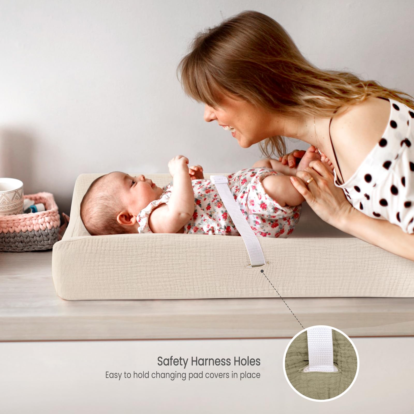 Lulumoon nursery color matching protects decor with coordinated changing pad cover