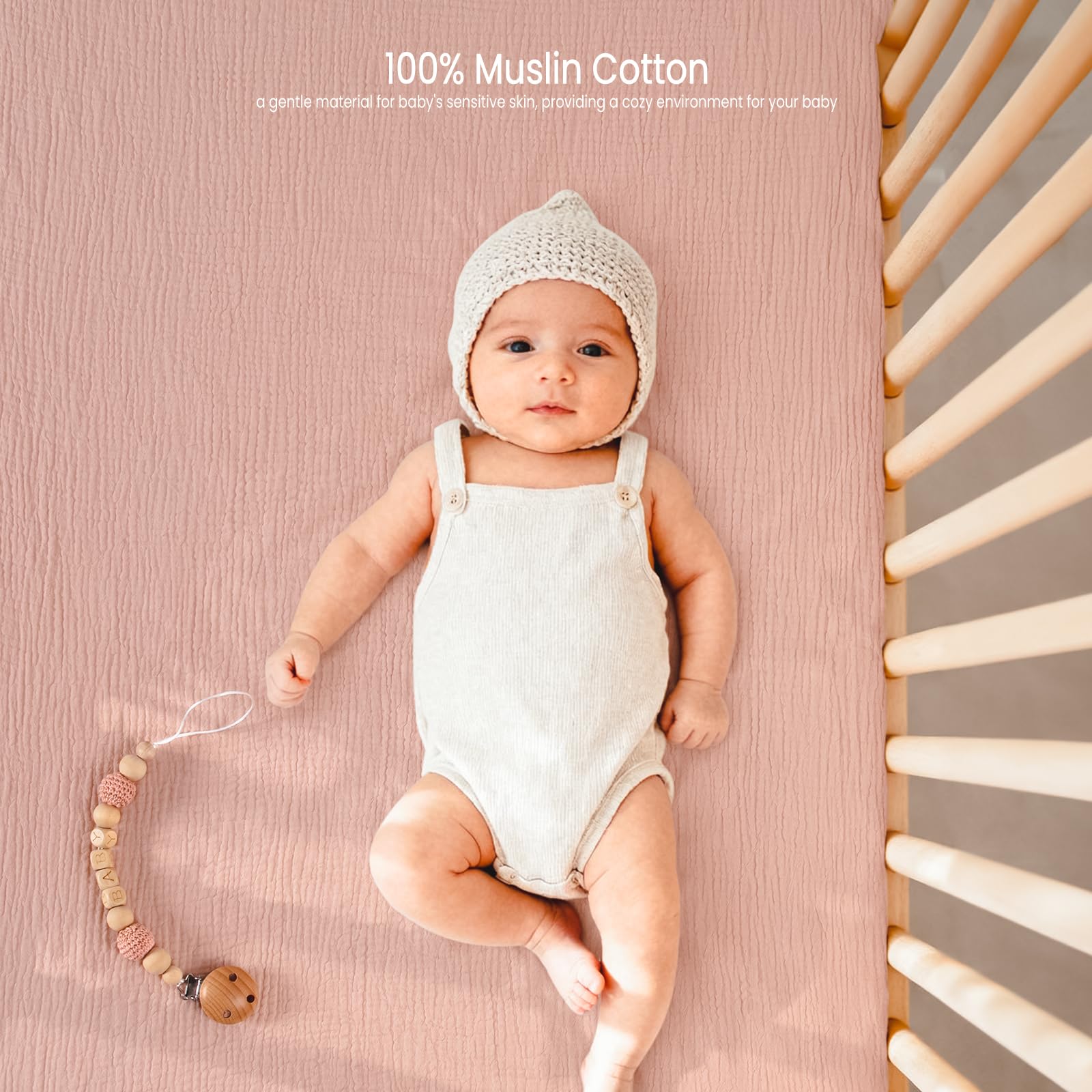 Lulumoon easy-care crib sheets machine washable and quick-dry.
