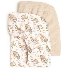 Lulumoon fitted crib sheets: soft muslin close-up shows gentle texture for baby's skin.
