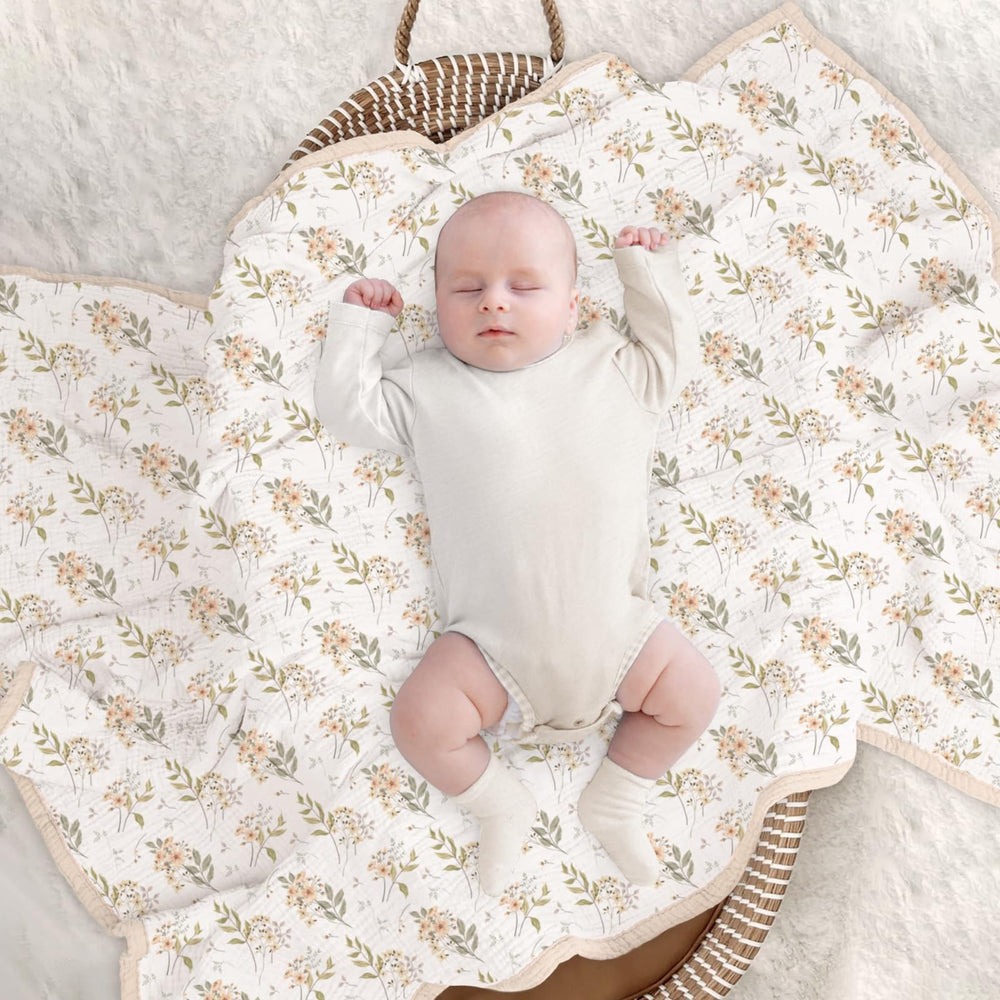 Lulumoon Muslin Baby Blanket fabric texture close-up highlights gentle touch