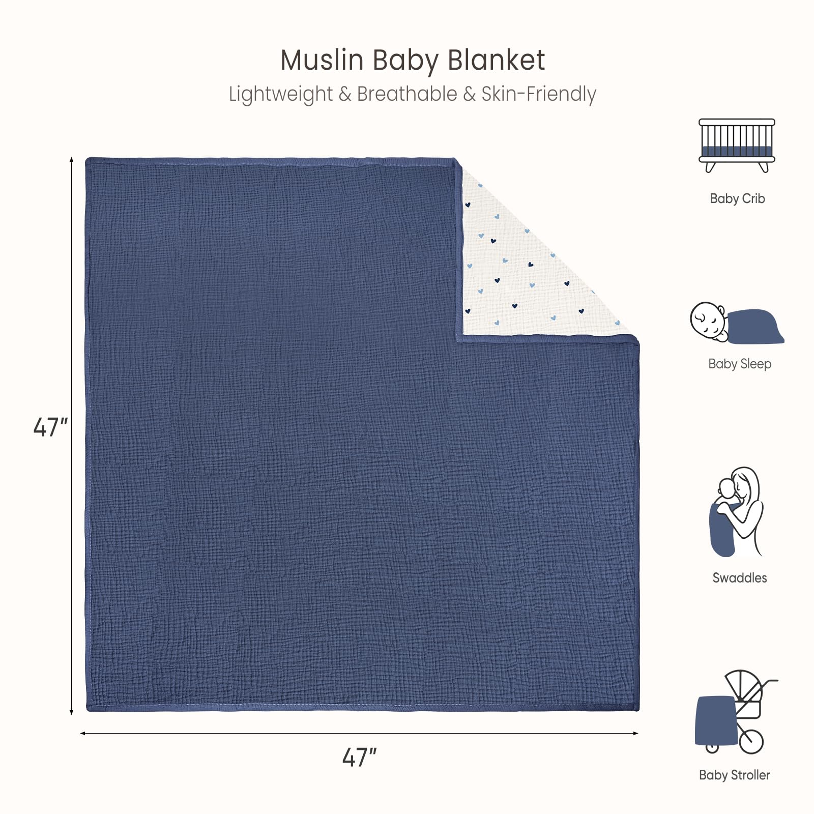 lulumoon Muslin Baby Blanket gift box ideal baby shower.