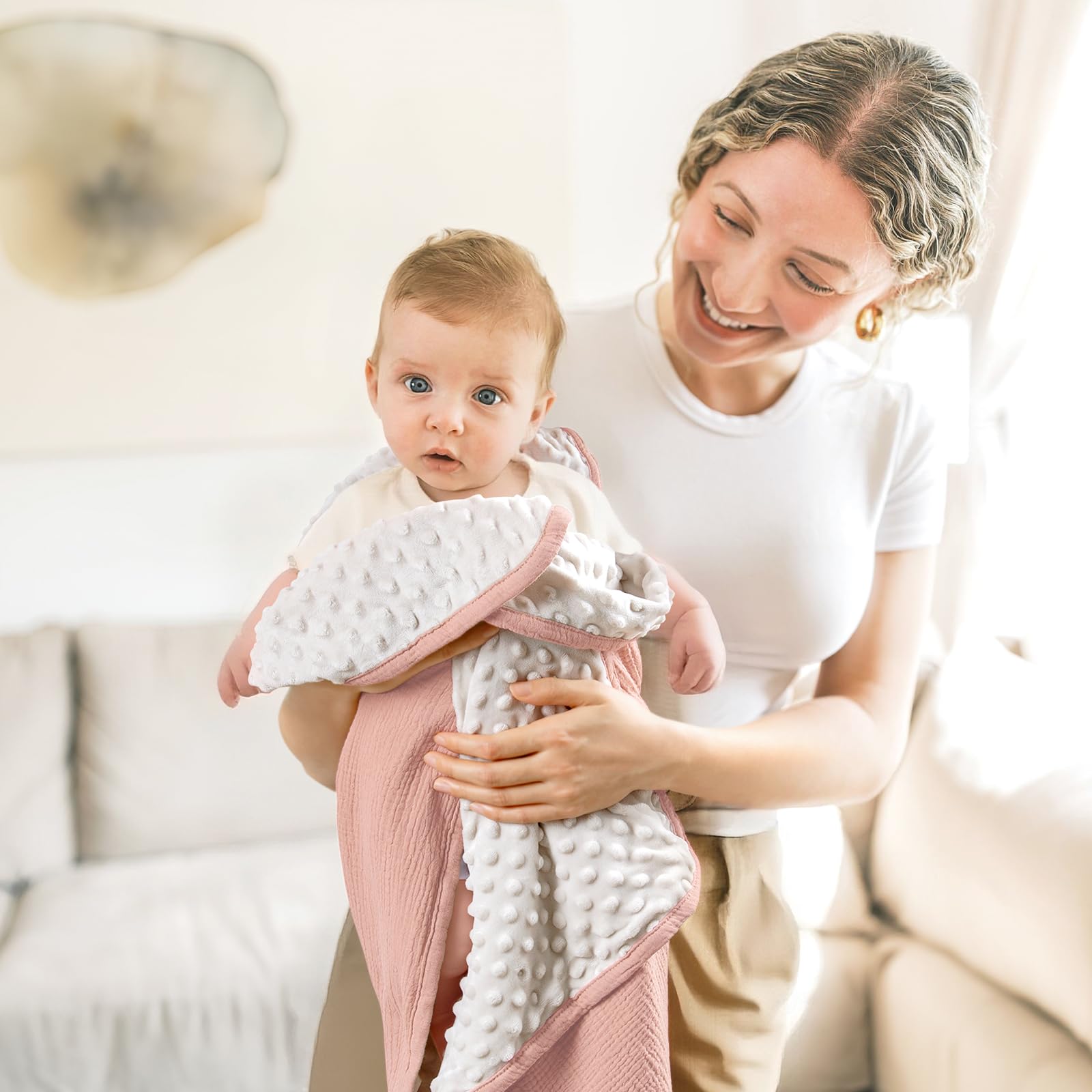 lulumoon muslin baby blanket pink gift-ready packaging ready for baby showers