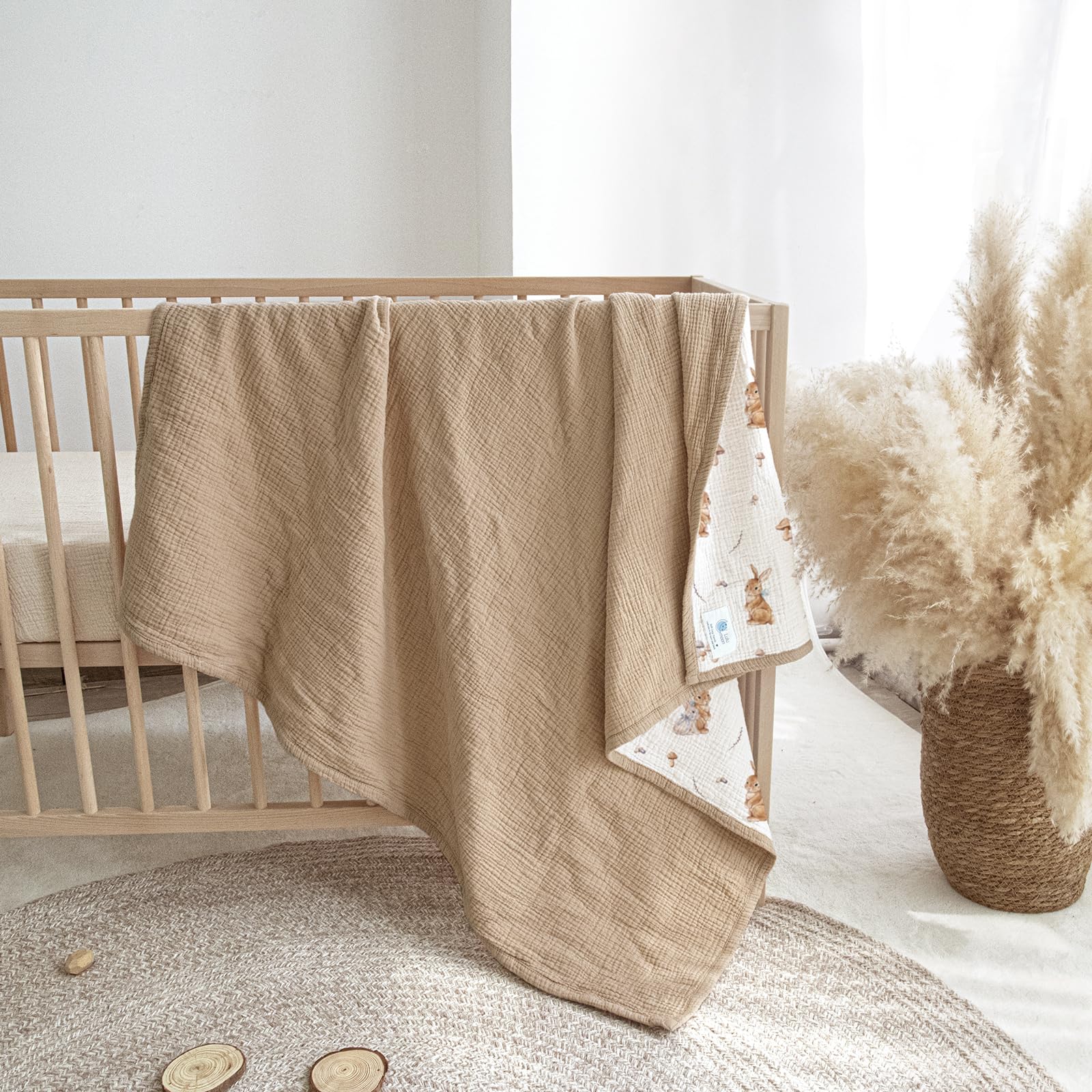 lulumoon muslin baby blanket machine washable for easy care