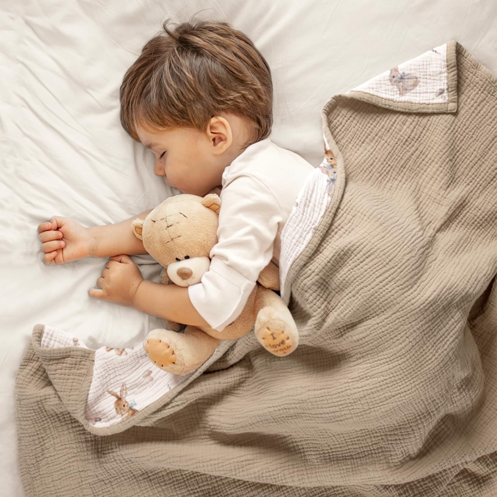 lulumoon muslin baby blanket two-tone colors for versatile nursery decor