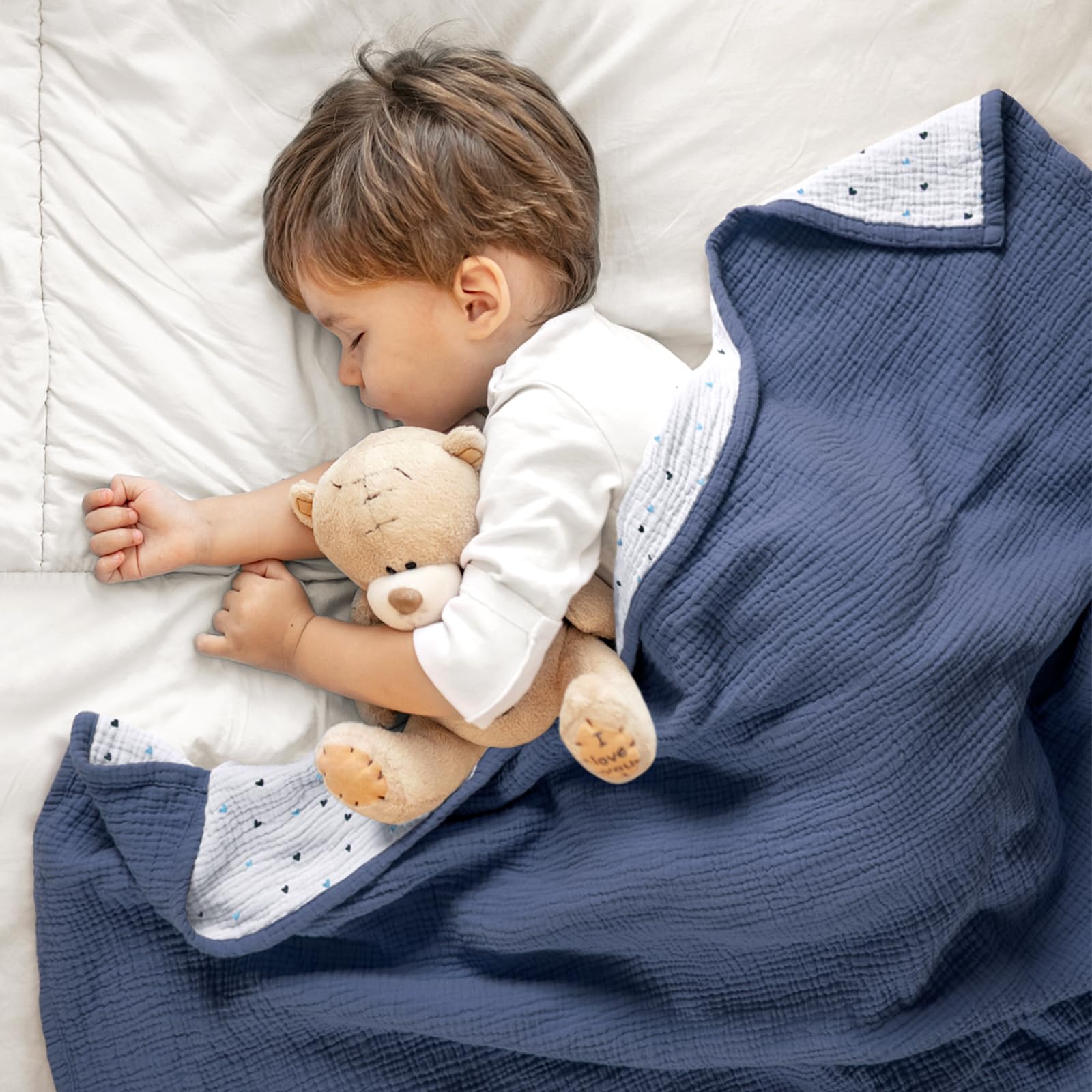 lulumoon Muslin Baby Blanket nursery and floor play companion.