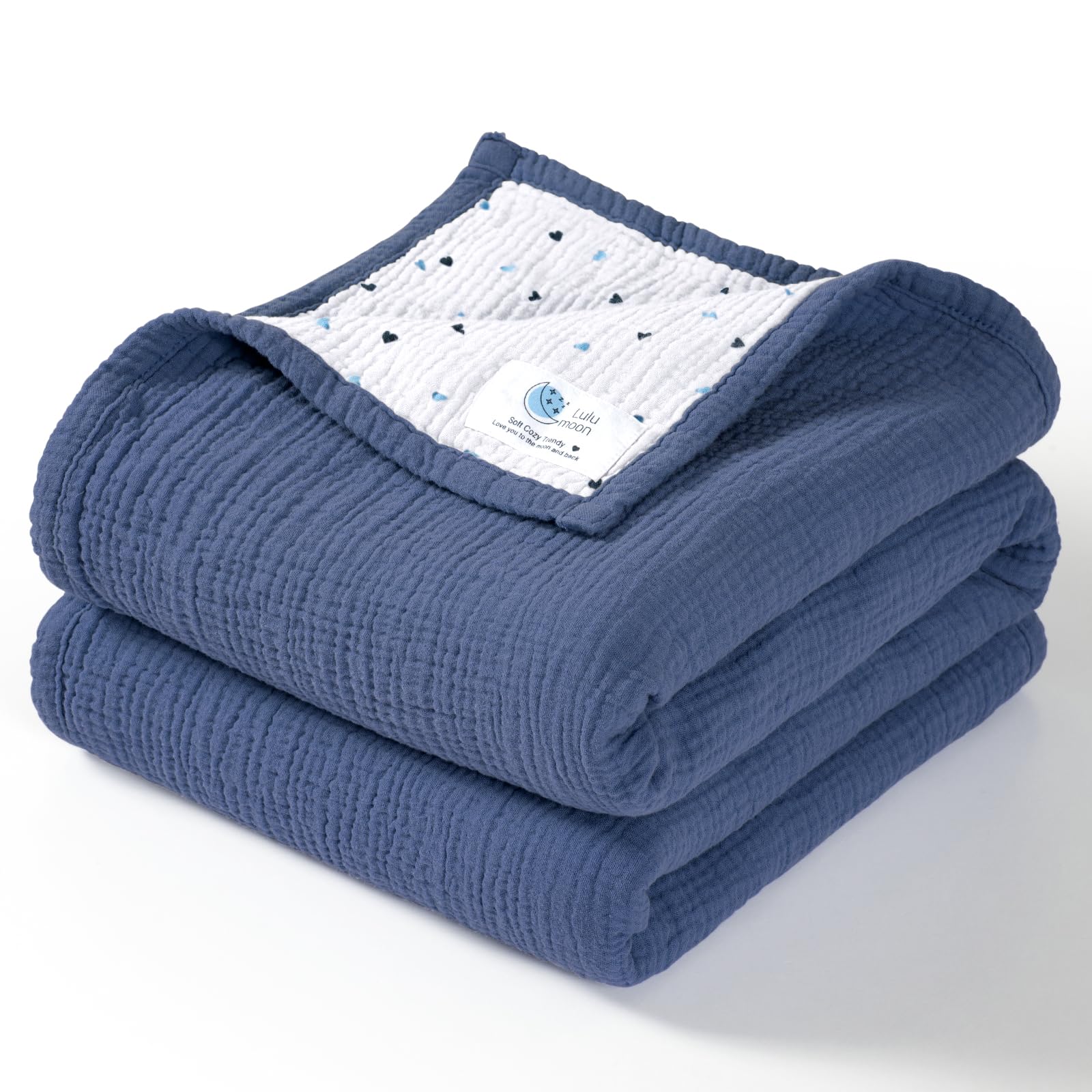 lulumoon Muslin Baby Blanket soft texture closeup for cozy newborn comfort.