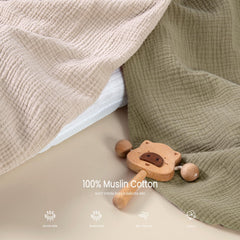 lulumoon bassinet sheets care instructions showing easy cold cycle washing and drying.
