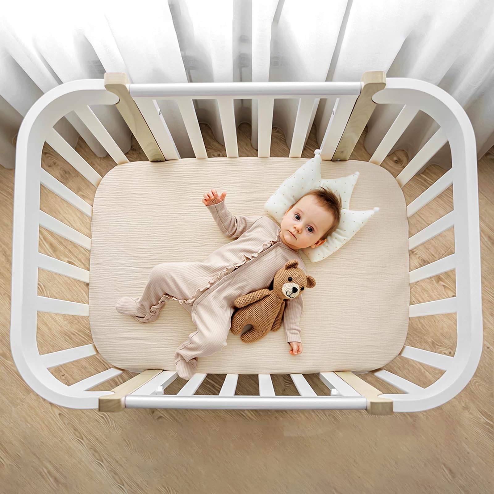 lulumoon muslin bassinet sheets gift-ready packaging for newborn gift-giving occasions.
