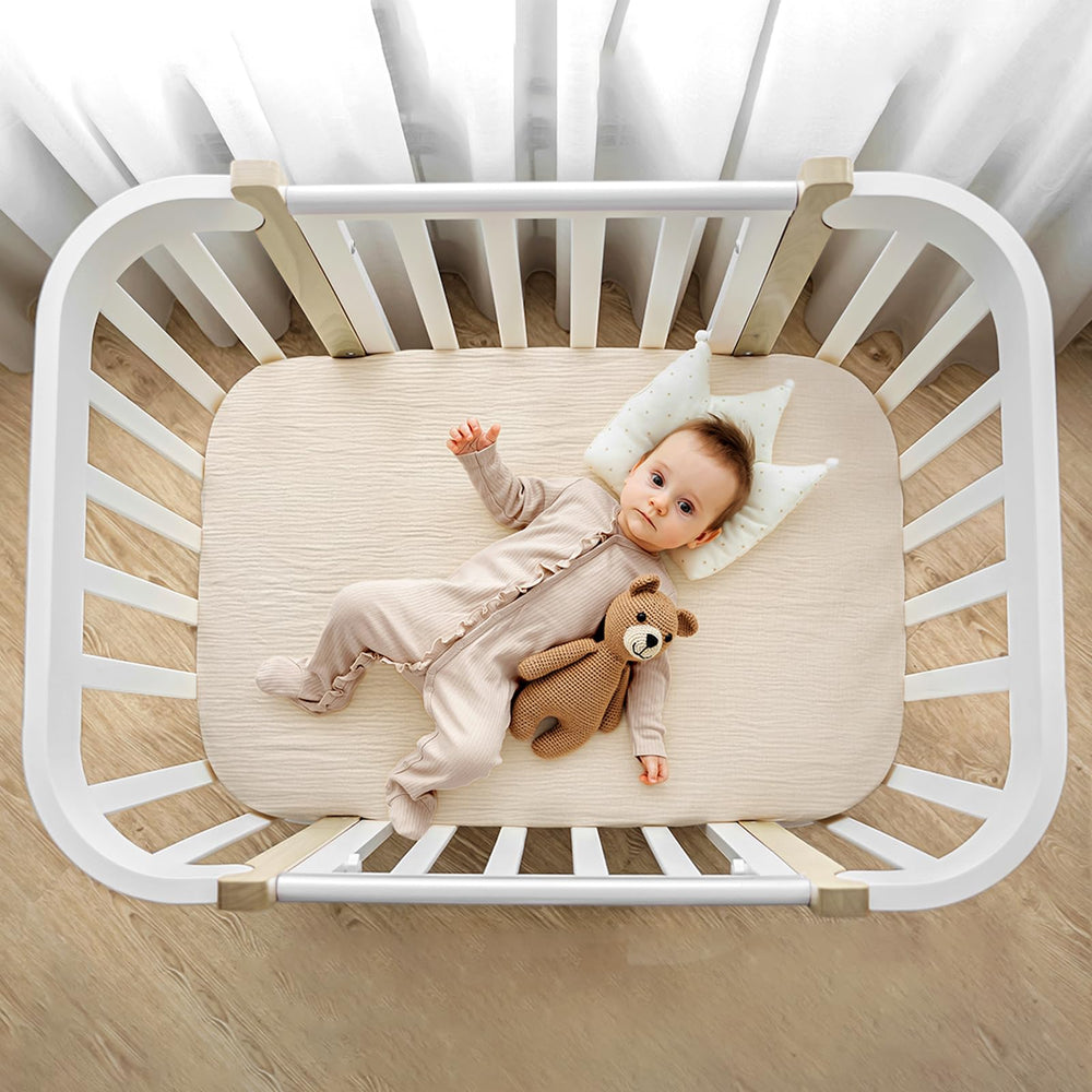 lulumoon muslin bassinet sheets gift-ready packaging for newborn gift-giving occasions.