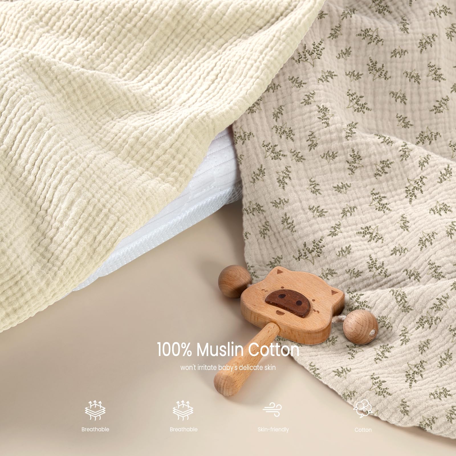 lulumoon Muslin bassinet sheets fit Maxi Cosi Lora and similar bassinets.