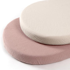 lulumoon bassinet sheets soft texture closeup, gentle muslin for baby sleep comfort