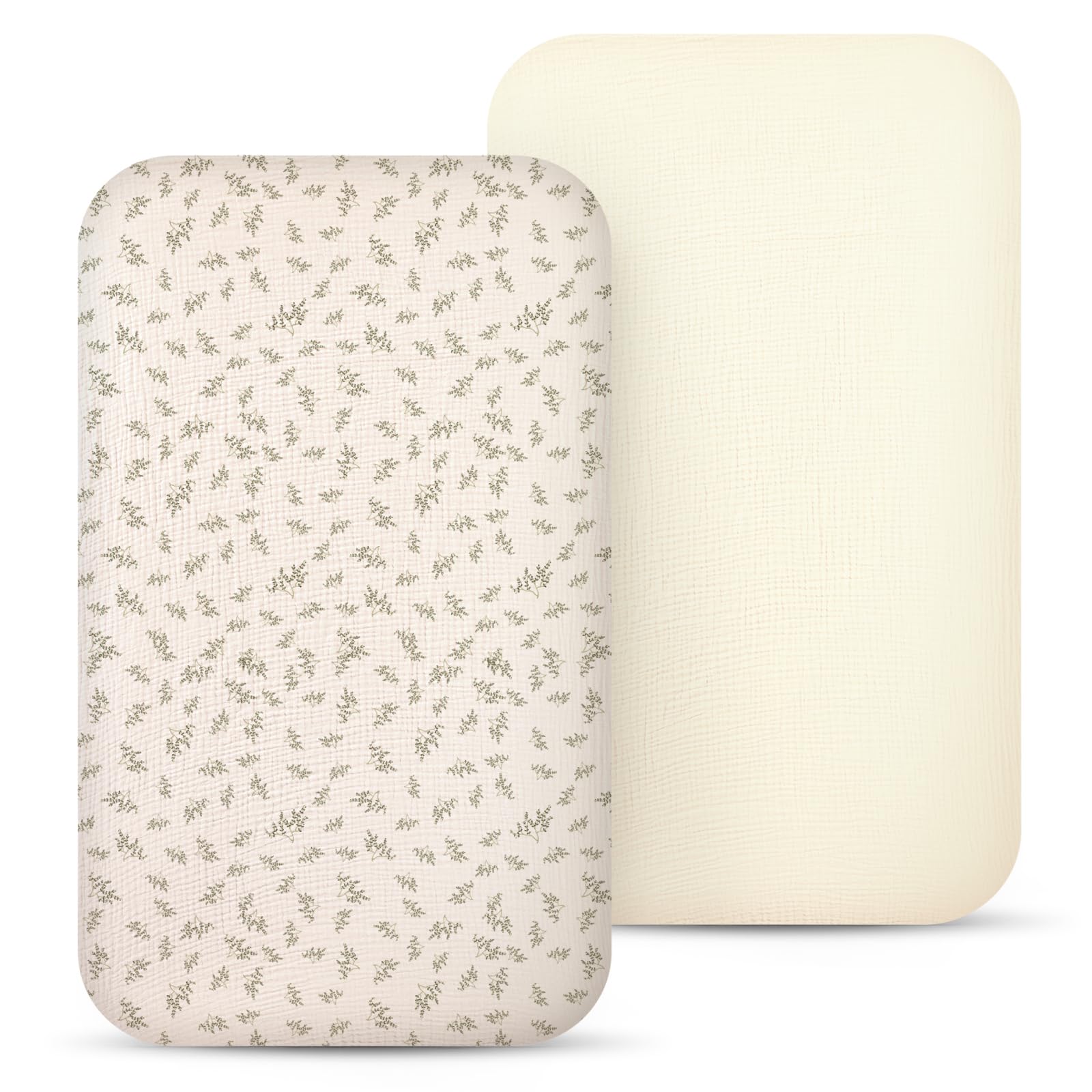 lulumoon Muslin bassinet sheets show soft texture for newborn comfort.