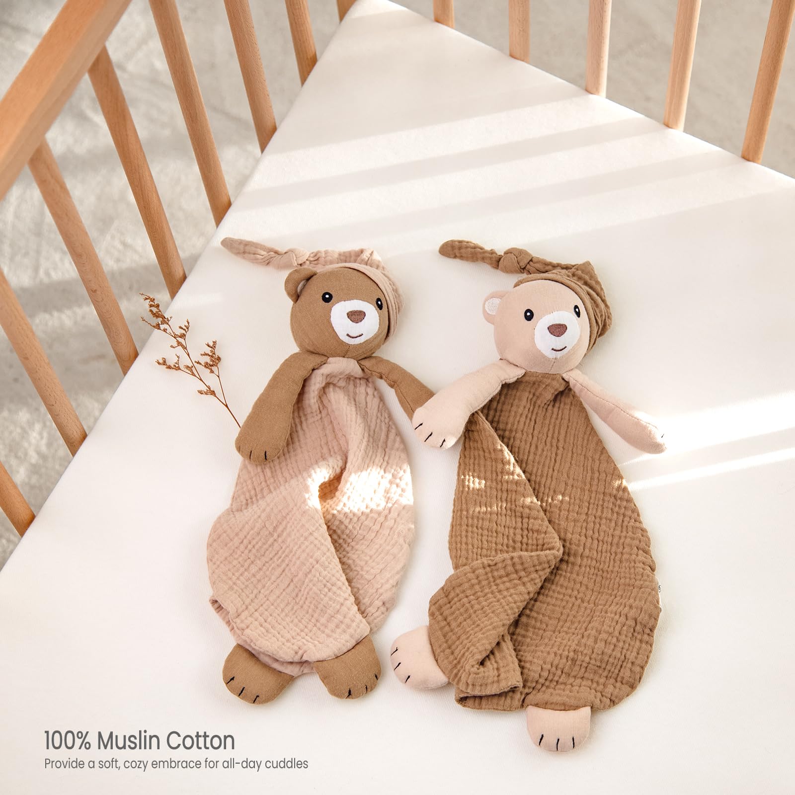 lulumoon muslin bear lovey huggable design comfort for naps and bedtime routines