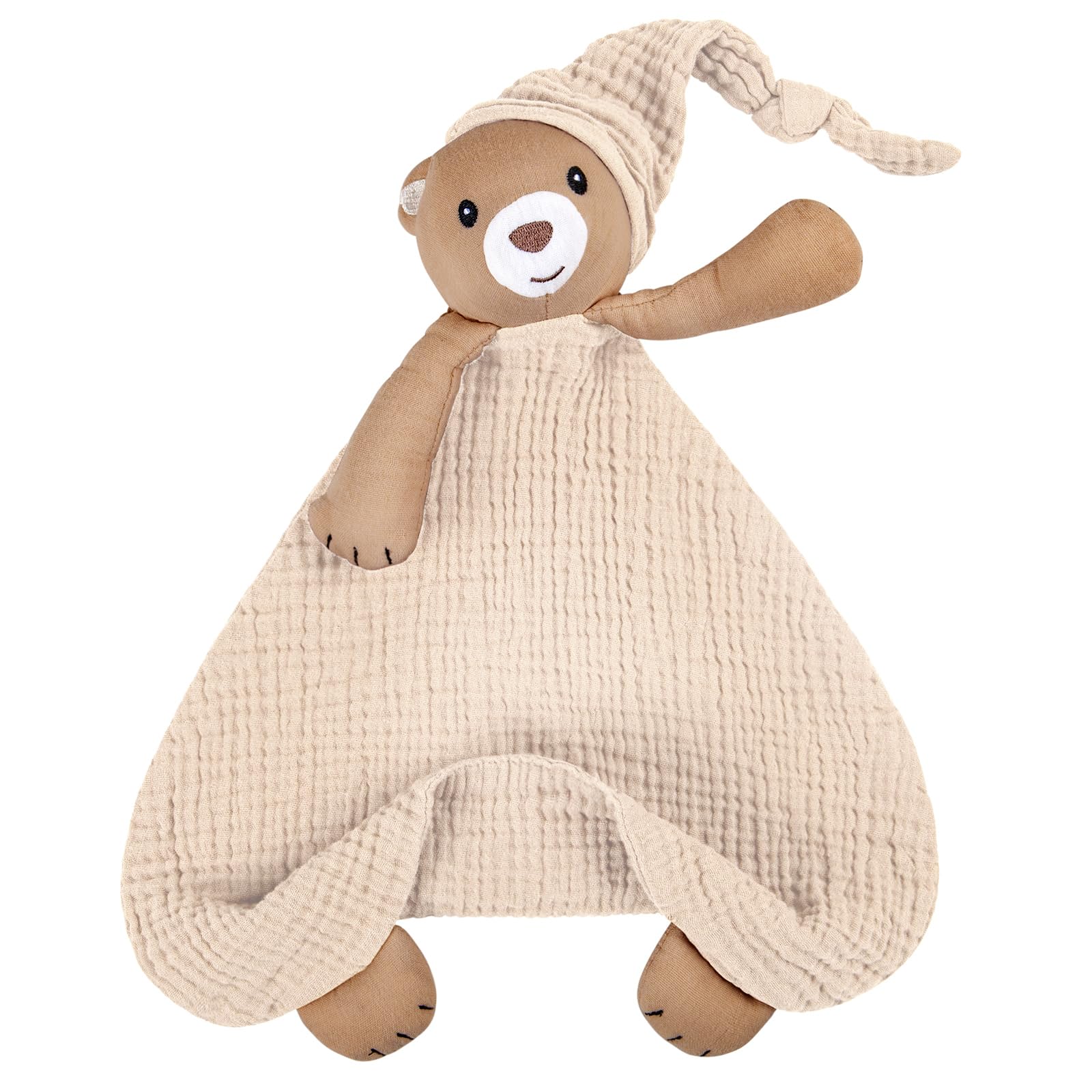 lulumoon muslin bear lovey soft gauze closeup gentle skin-friendly fabric