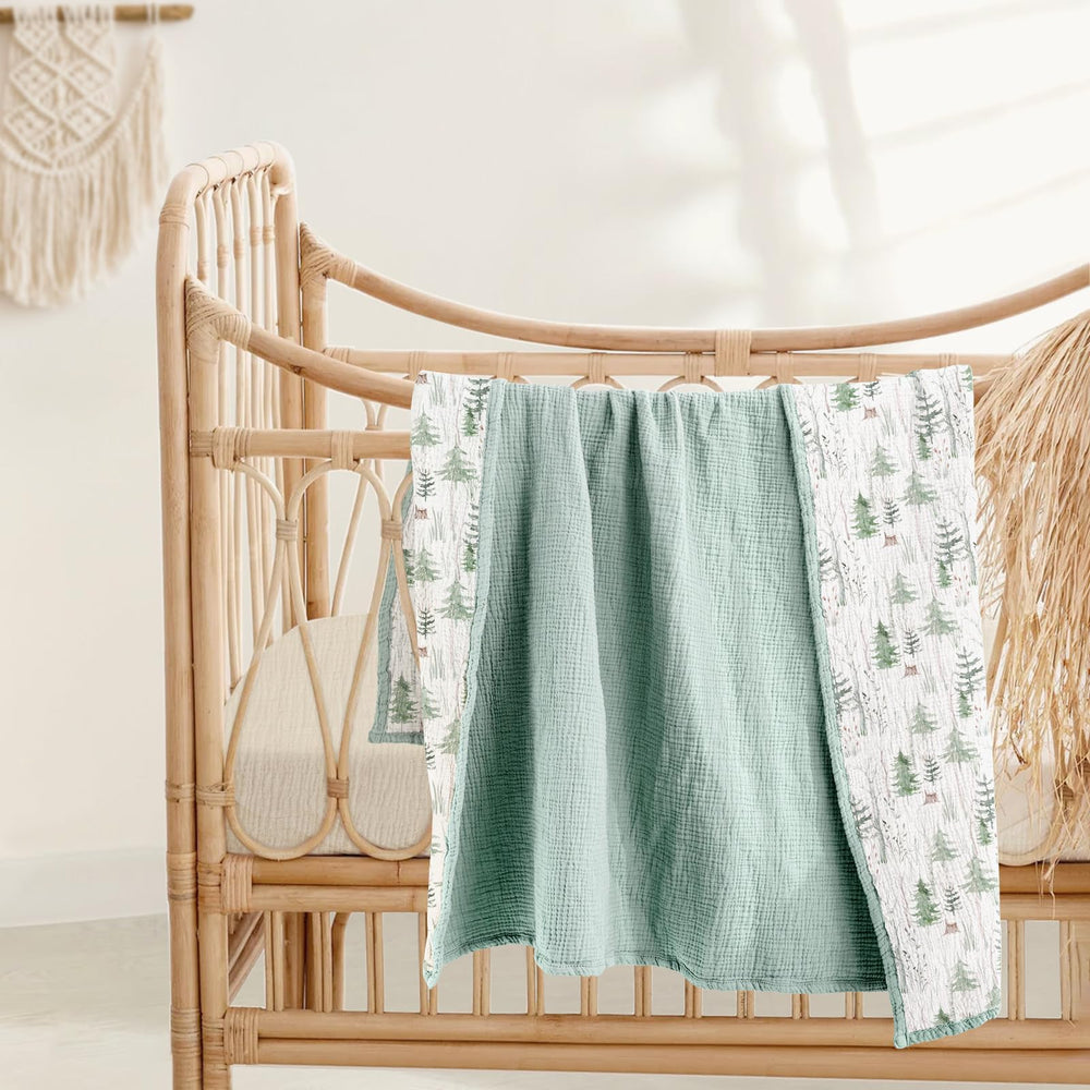 Lulumoon Muslin Blanket nap-time use with large 47x47 size for cuddly rest