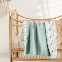 Lulumoon Muslin Blanket nap-time use with large 47x47 size for cuddly rest