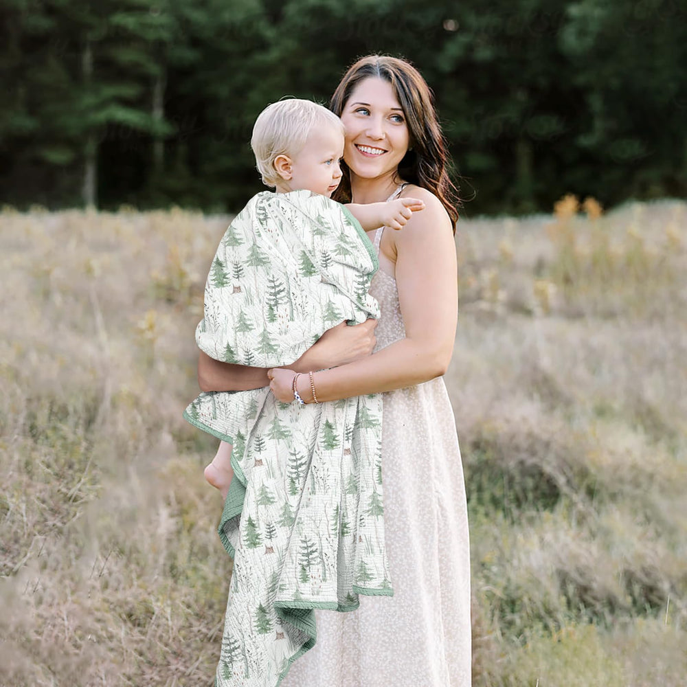 Lulumoon Muslin Blanket neutral tones fit nursery decor